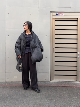 「アイテム（チューブトップ）」を使った、スズキダさん（レディース・161cm）の冬コーディネート