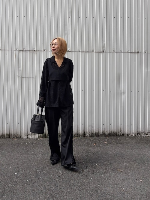 【新品タグあり】crinkle crinkle crinkle　ブラック　パンツ セール】『別注』crinkle crinkle crinkle×URBAN RESEARCH FRILL TRACK