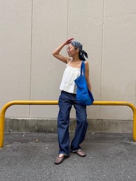 「URBAN RESEARCH（アーバンリサーチ）のPicchi Nia　CLOUD WHITE（キャミソール、ホワイト系）」を使った、スズキダさん（レディース・160cm）の夏コーディネート