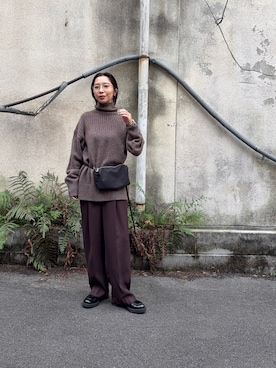 「スラックスパンツ」｜スズキダさん（レディース・161cm）の秋コーディネート