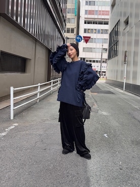 「アイテム（ヘアバンド）」を使った、スズキダさん（レディース・161cm）の秋コーディネート