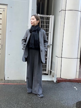 「URBAN RESEARCH（アーバンリサーチ）のアイテム（ストール/ショール）」を使った、スズキダさん（レディース・160cm）の冬コーディネート