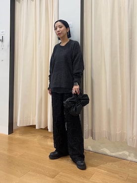 「SMELLY（スメリー）のアイテム（ピアス（両耳用））」を使った、スズキダさん（レディース・160cm）の秋コーディネート