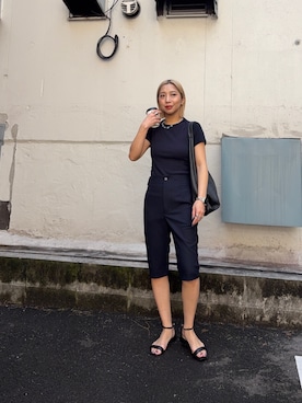 「URBAN RESEARCH（アーバンリサーチ）のnew basic　SIDE SLIT RIB TOPS（タンクトップ、ブルー系）」を使った、スズキダさん（レディース・160cm）の春コーディネート