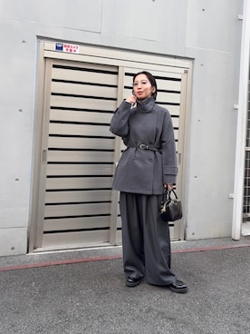 「URBAN RESEARCH（アーバンリサーチ）のCHRISTIAN VILLA　エナメルカーフレザーショルダーバッグ（ショルダーバッグ）」を使った、スズキダさん（レディース・161cm）の秋コーディネート
