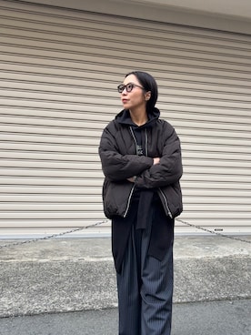 「アイテム（パーカー）」を使った、スズキダさん（レディース・161cm・30代）の冬コーディネート