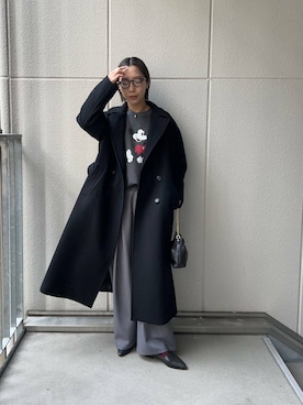 「アイテム（チェスターコート）」を使った、スズキダさん（レディース・160cm）の秋コーディネート