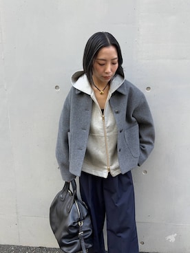 「URBAN RESEARCH（アーバンリサーチ）のレザーボストンバッグ（ボストンバッグ）」を使った、スズキダさん（レディース・160cm）の秋コーディネート