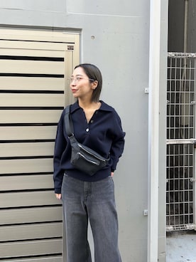 「URBAN RESEARCH（アーバンリサーチ）のアイテム（ボディバッグ/ウエストポーチ）」を使った、スズキダさん（レディース・160cm）の冬コーディネート