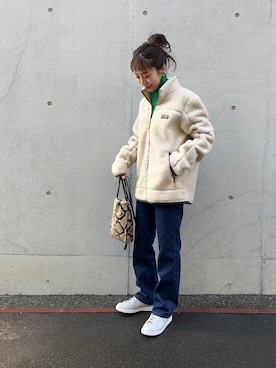 「L.L.Bean（エルエルビーン）のアイテム（その他アウター）」を使った、SAKI.さん（レディース・161cm）の冬コーディネート