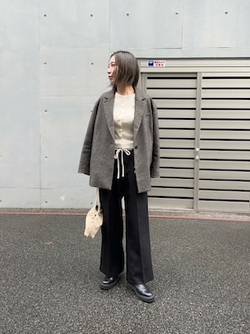 「アイテム（ベスト）」を使った、スズキダさん（レディース・160cm）の冬コーディネート