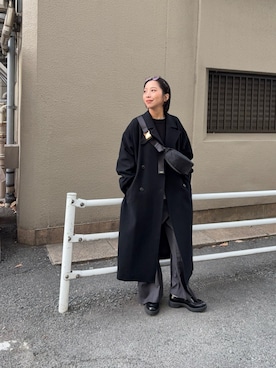 「アイテム（チェスターコート）」を使った、スズキダさん（レディース・161cm・30代）の冬コーディネート