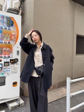 「アイテム（ステンカラーコート）」を使った、スズキダさん（レディース・161cm・30代）の秋コーディネート