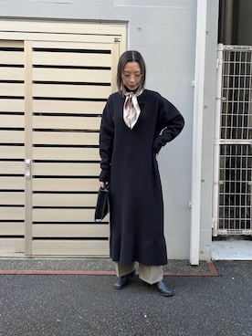 「URBAN RESEARCH（アーバンリサーチ）のアイテム（バンダナ/スカーフ）」を使った、スズキダさん（レディース・160cm）の冬コーディネート