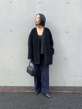 「アイテム（その他アウター、ブラック系）」を使った、スズキダさん（レディース・160cm）の秋コーディネート