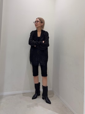 「SENSE OF PLACE by URBAN RESEARCH（センスオブプレイスバイアーバンリサーチ）のライトツイードテーラードジャケット（テーラードジャケット、ブラック系）」を使った、スズキダさん（レディース・160cm）の秋コーディネート