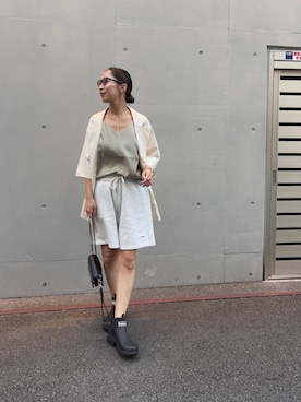 「アイテム（レインシューズ）」を使った、SAKI.さん（レディース・160cm）の夏コーディネート
