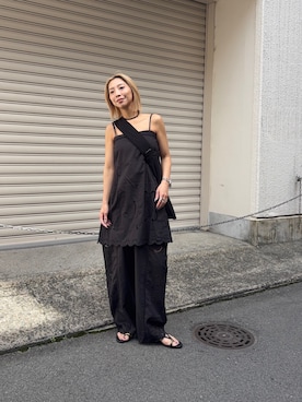 「URBAN RESEARCH（アーバンリサーチ）のカットワークレースキャミソール（キャミソール、ブラック系）」を使った、スズキダさん（レディース・160cm）の春コーディネート