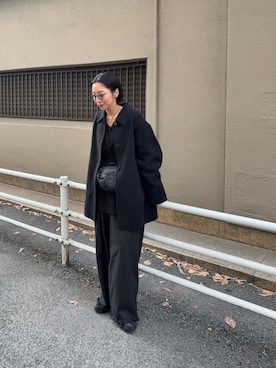 「アイテム（ボディバッグ/ウエストポーチ）」を使った、スズキダさん（レディース・161cm）の冬コーディネート