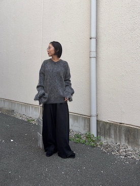 「ウールパンツ」｜スズキダさん（レディース・161cm）の秋コーディネート