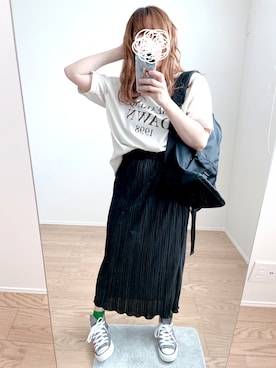 「アイテム（PC・スマホグッズ/家電、ホワイト系）」を使った、nanoさん（レディース・149cm）の夏コーディネート