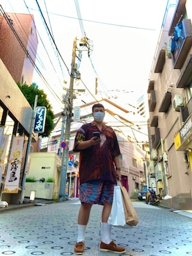 「patagonia」｜「アイテム（モカシン/デッキシューズ）」を使った、ギズモさん（メンズ・170cm）の夏コーディネート