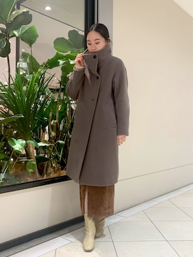 「スリット」｜「アイテム（その他アウター）」を使った、とやまさん（レディース・162cm）の秋コーディネート