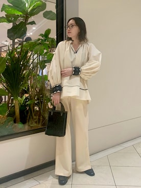 「CURRENTAGE（カレンテージ）のアイテム」を使った、とやまさん（レディース・162cm）の秋コーディネート