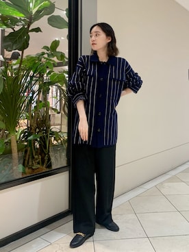 「CURRENTAGE（カレンテージ）のアイテム」を使った、とやまさん（レディース・162cm）の秋コーディネート