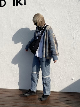 「WC（ダブル シー）のアイテム（スウェット）」を使った、胡桃さん（レディース・165cm）の冬コーディネート