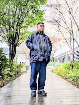 「COMOLI（コモリ）のアイテム」を使った、Shinshin さん（メンズ・163cm）の冬コーディネート