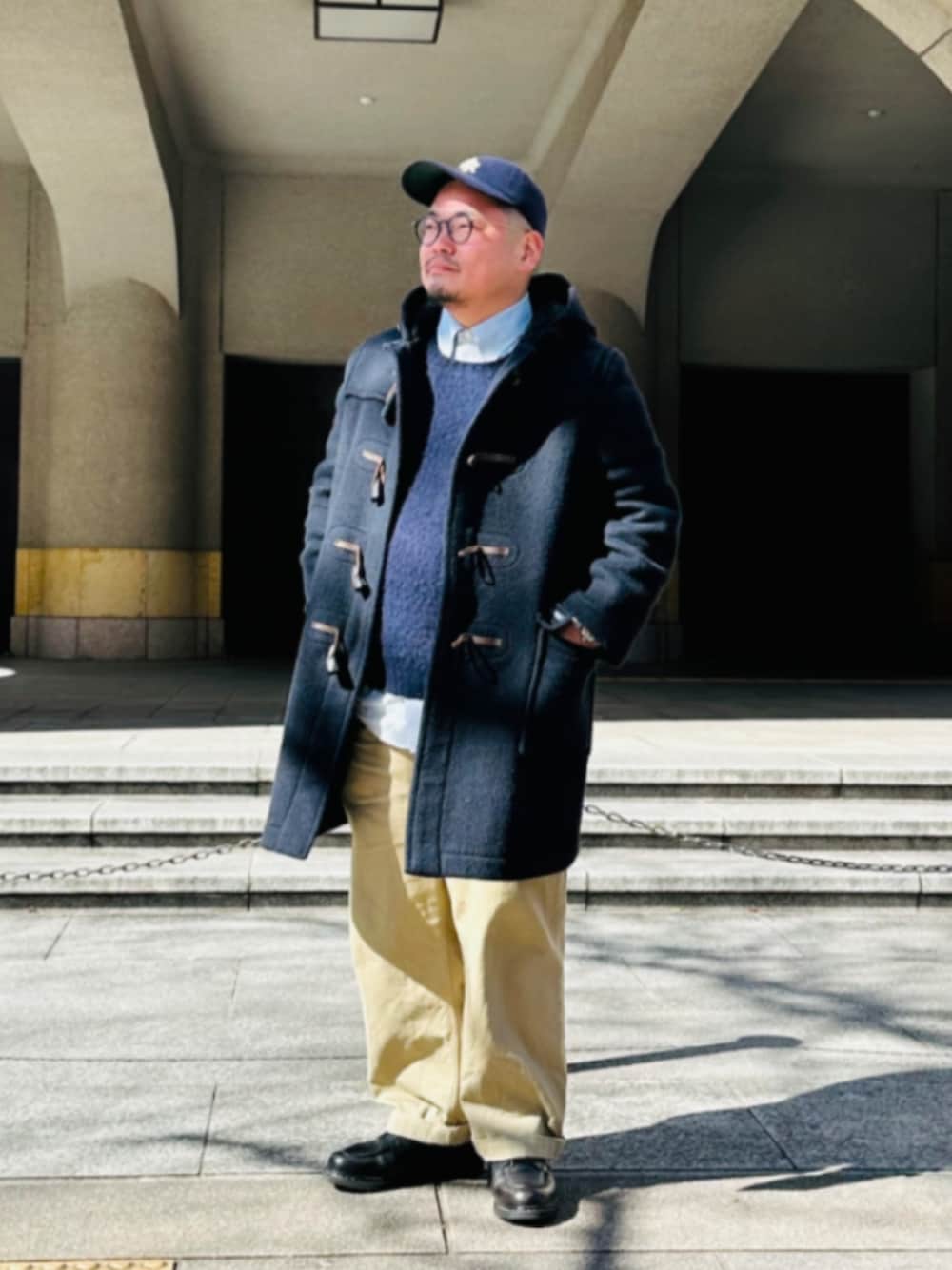 ダッフルコートを使った「ブルックスブラザーズ」の人気ファッション