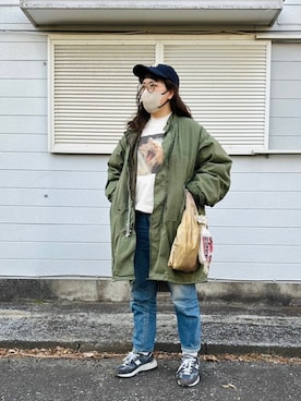 「自作アイテム」｜Shinshin さん（レディース・163cm）の冬コーディネート