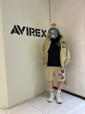 「AVIREX（アヴィレックス）の直営店限定 ×ニューエラ ポロキャップ USA国旗/AVIREX×NEW ERA 9TWENTY POLO CAP U.S.A FLAG」を使った、nagipiiさん（レディース・163cm）の春コーディネート