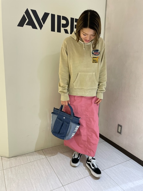 AVIREX パーカー FADE WASH WAPPEN PARKA/フェイドウォッシュ