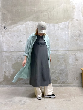 「AVIREX（アヴィレックス）のアイテム（シャツワンピース）」を使った、nagipiiさん（レディース・163cm）の春コーディネート