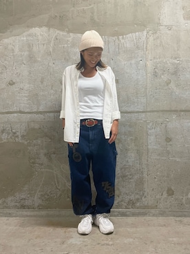 「アイテム（ニットキャップ/ビーニー）」を使った、nagipiiさん（レディース・163cm）の夏コーディネート