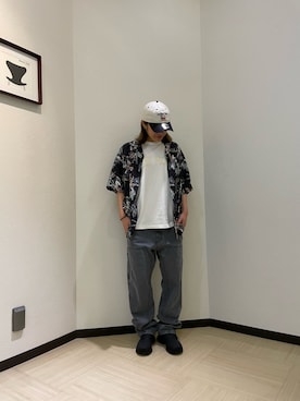「AVIREX（アヴィレックス）のアイテム（シャツ/ブラウス）」を使った、nagipiiさん（レディース・163cm）の夏コーディネート