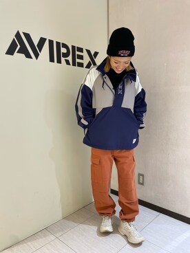 「AVIREX（アヴィレックス）のアイテム（ナイロンジャケット）」を使った、nagipiiさん（レディース・163cm）の冬コーディネート