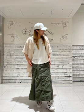 「AVIREX（アヴィレックス）のアイテム（シャツワンピース）」を使った、nagipiiさん（レディース・163cm）の春コーディネート