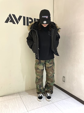 「アイテム（カーゴパンツ）」を使った、nagipiiさん（レディース・163cm）の秋コーディネート