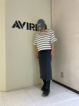 「AVIREX（アヴィレックス）の直営店限定 ×ニューエラ ポロキャップ USA国旗/AVIREX×NEW ERA 9TWENTY POLO CAP U.S.A FLAG」を使った、nagipiiさん（レディース・163cm）の春コーディネート