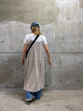 「AVIREX（アヴィレックス）の直営店限定 ×ニューエラ ポロキャップ USA国旗/AVIREX×NEW ERA 9TWENTY POLO CAP U.S.A FLAG」を使った、nagipiiさん（レディース・163cm）の夏コーディネート