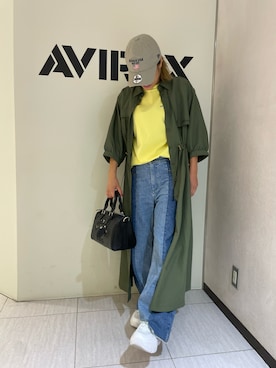 「AVIREX（アヴィレックス）のアイテム（シャツワンピース）」を使った、nagipiiさん（レディース・163cm）の夏コーディネート