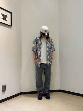 「AVIREX（アヴィレックス）のアイテム（シャツ/ブラウス）」を使った、nagipiiさん（レディース・163cm）の夏コーディネート