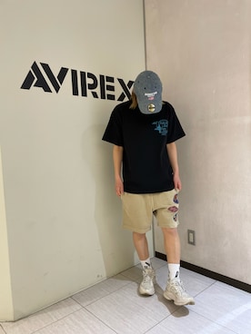 「AVIREX（アヴィレックス）の直営店限定 ×ニューエラ ポロキャップ USA国旗/AVIREX×NEW ERA 9TWENTY POLO CAP U.S.A FLAG」を使った、nagipiiさん（レディース・163cm）の春コーディネート