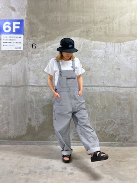 「AVIREX（アヴィレックス）のアイテム（オールインワン・サロペット）」を使った、nagipiiさん（レディース・163cm）の夏コーディネート