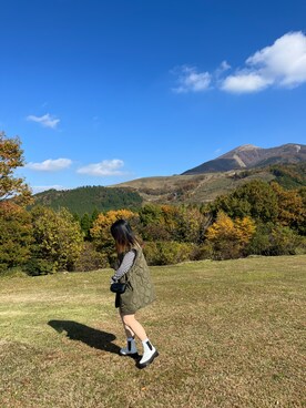 「apres jour mignon（アプレジュールミニョン）のアイテム（ブルゾン）」を使った、mayaさん（レディース・152cm）の秋コーディネート