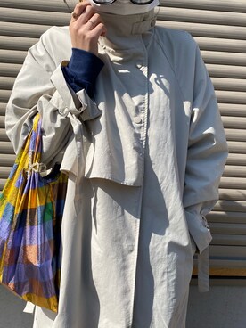 「DISCOAT（ディスコート）のアイテム（トレンチコート）」を使った、ゆさん（レディース・163cm）の春コーディネート