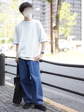 「WHITE LINE（ホワイトライン）のアイテム」を使った、じいさん（メンズ・172cm）の春コーディネート